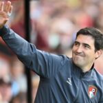 andoni-iraola-head-coach-bournemouth-waves-fans-440nw-14025654y